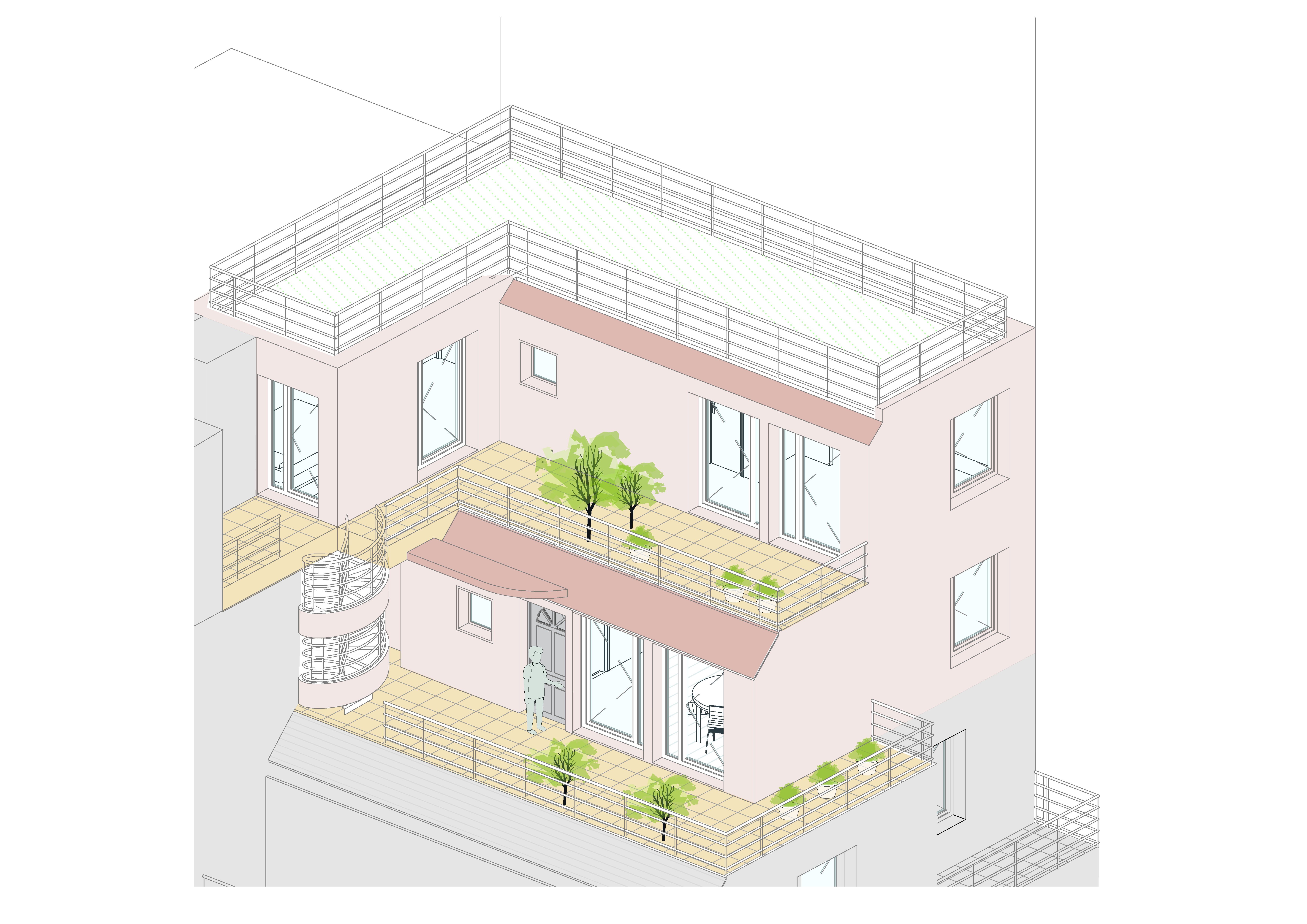 cloù architecture projet ménilmontant paris axo existant